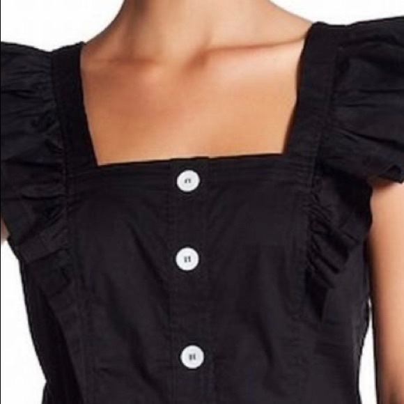 Black Tracy Reese ruffle top, sz 0 - Picture 2 of 2